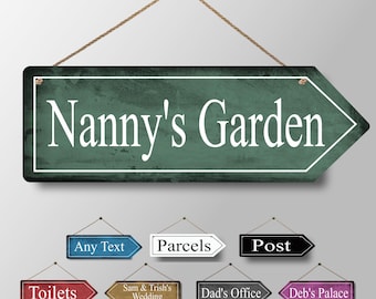 Personalised Colour Metal Arrow Sign Hanging Plaque Gifts Custom Any Text Quotes Fun Gift Waterproof Indoor / Outdoor Personalized Any Text