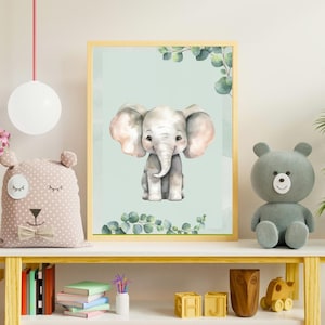 Elephant Wall Art| Elephant Painting| Safari Animals| Wall Art| Large Posters| Digital Print| Instant Download| Animal Wall Art| Unique Arts