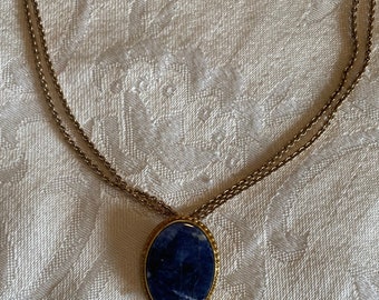 Vintage Winard necklace, 14 K gold filled, agate pendant (has a crack) slide to adjust necklace length