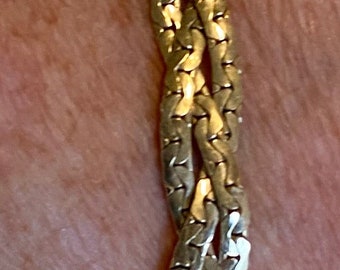 Vintage Krementz braided gold tone bracelet, signed