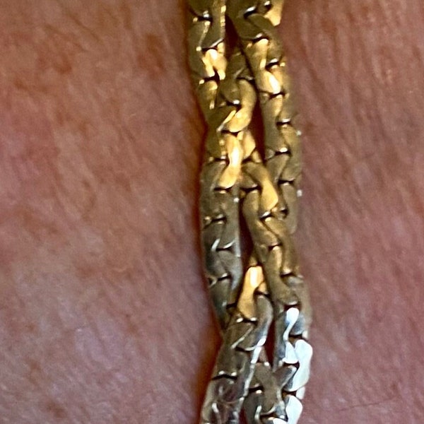 Vintage Krementz braided gold tone bracelet, signed