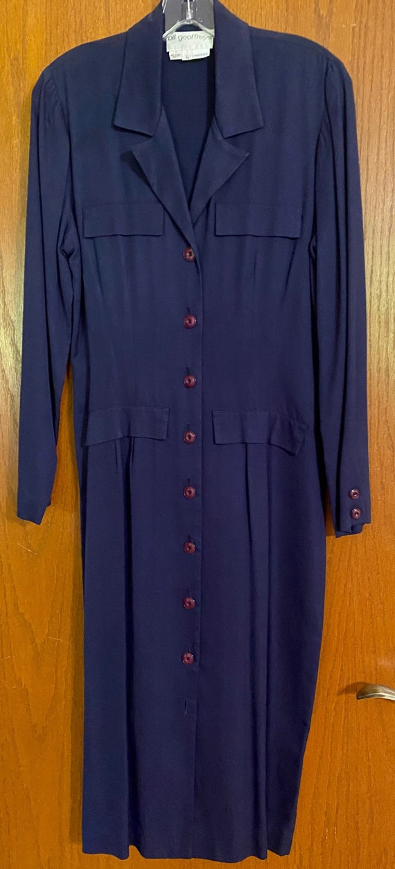 Vintage dress by Bill GEoffries, classic navy blu… - image 1