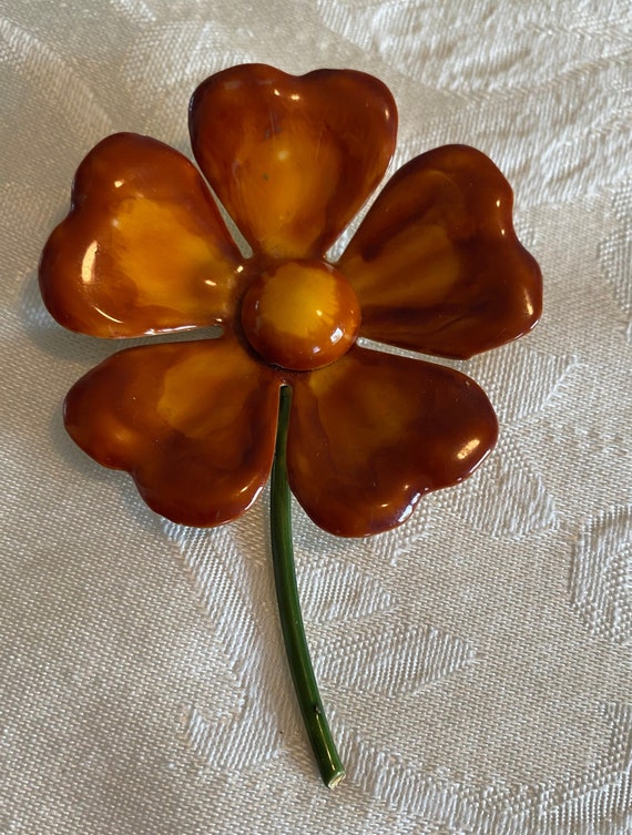 Vintage Original by Robert enameled flower brooch