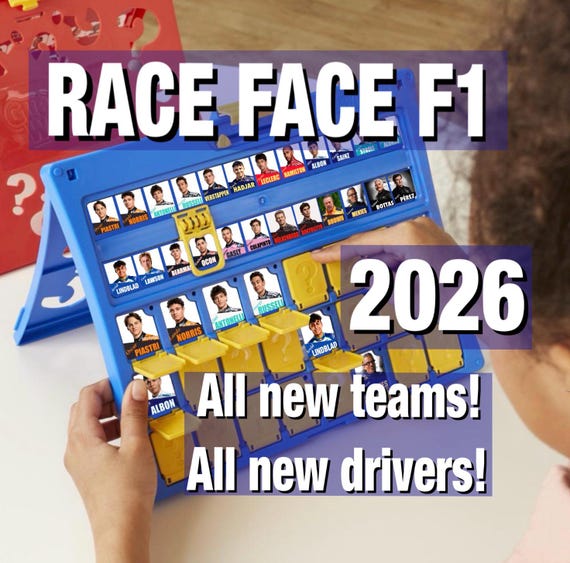 Race Face F1 Formula One Guess Who Game Fan Game Man Father Brother Gift