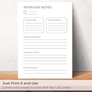 Job Application Tracker Printable PDF, Job Hunt Organizer, Interview ...