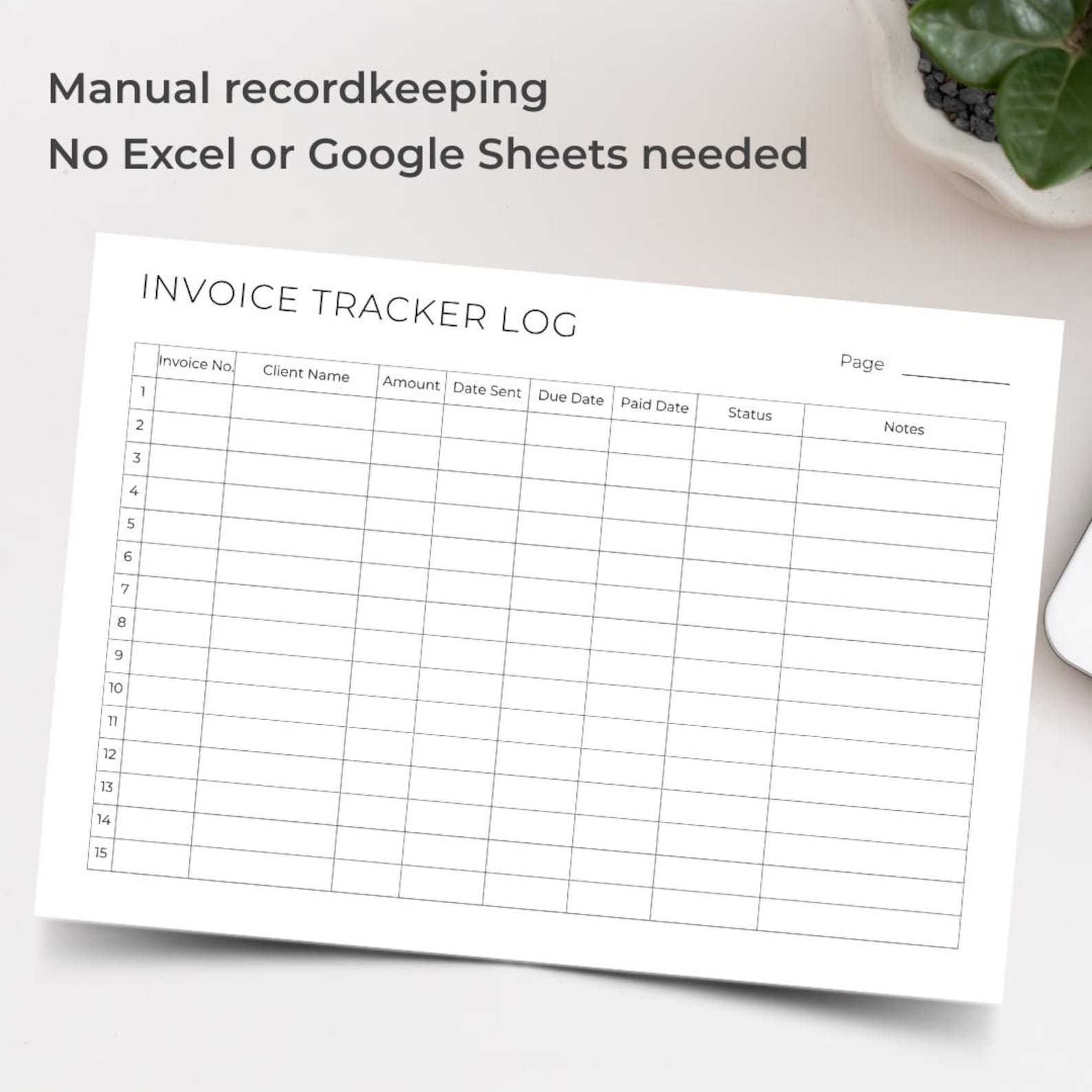 Printable Invoice Tracker, 4-page Client Tracker, Payment Log for Small ...