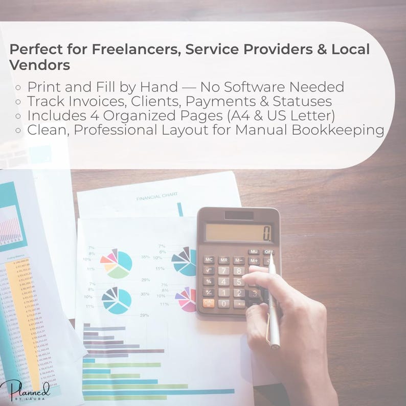 Printable Invoice Tracker, 4-page Client Tracker, Payment Log for Small ...