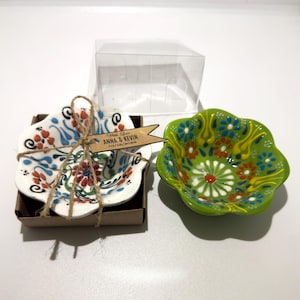 Wedding Favor Bowls, Turkish Ceramic Mini Bowls, Handmade Cini Tile Gift, Rustic Boho Wedding Favors, Personalized Guest Gifts, Custom Order
