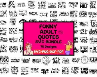 Grappige volwassen SVG-bundel | Sarcastische citaten voor T-shirts, mokken, cadeaus | Stoute en brutale uitspraken | Cricut | Silhouetgesneden bestanden