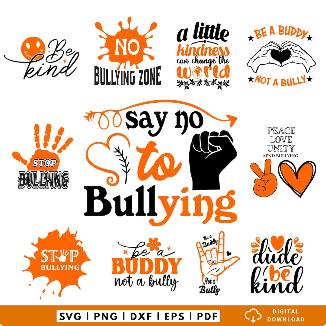 Unity Day SVG Bundle, Anti Bullying Shirt SVG, Be Kind School SVG, Stop ...