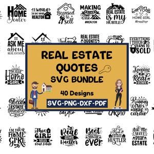 Real Estate SVG Bundle | Realtor SVG | House Sold SVG | Real Estate Quotes | Cricut Silhouette Files | Realtor Shirt Designs