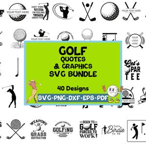Golf SVG Bundle | Lustige Golf Zitate SVG | Golf Clipart PNG | Golf Sprüche für Cricut & Silhouette | Golf spielen digitale Dateien für Shirts