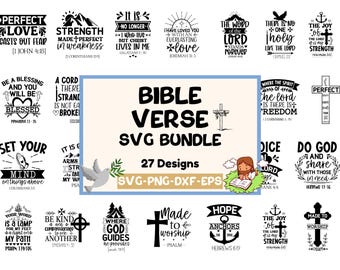 Bible Verse SVG Bundle | Christian Quotes SVG | Scripture SVG Cut Files for Cricut & Silhouette | Faith svg | Bible Sayings Png Dxf