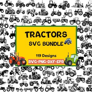 Tractors SVG Bundle | Farm Tractor Cut Files for Cricut & Silhouette | Rustic Farm SVG Designs for Farmers, Country Life, Barn Decor