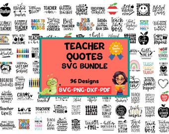 Lehrer SVG Bundle | Lustige Lehrer Zitate | Lehrer Shirt SVG | Zurück zu Schule SVG | Lehrer-Leben Cricut Silhouette Cut-Dateien