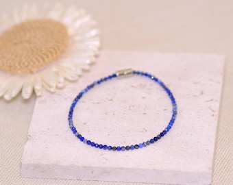 Lapis Lazuli Beaded Bracelet: Starry Sky Gemstone Jewelry