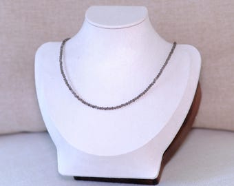 Moonstone Beaded Choker Necklace: Minimalist Dainty Design