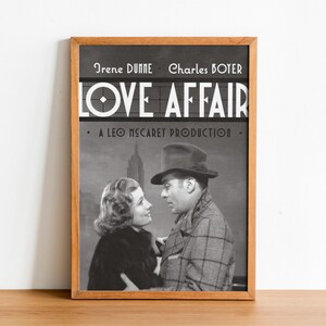 Love Affair (1939) – Vintage Movie Poster Digital Download – Klasyczny film romantyczny – Charles Boyer i Irene Dunne – Sztuka ścienna w stylu retro