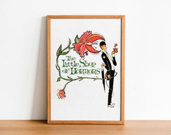 The Little Shop of Horrors 1960 – Cult Classic Horror Movie Poster – Audrey II, Seymour, and a Killer Plant – Digital Instant Download
