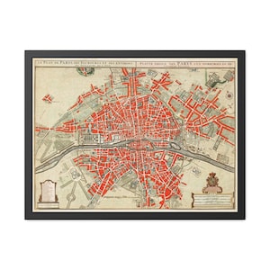 Plattegrond van Parijs (ca. 1721–1774) - Guillaume Delisle - ビンテージ パリ地図 - 高解像度のアンティーク都市計画