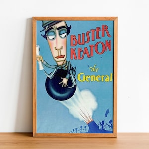 The General 1926 – Silent Comedy Film Poster – Buster Keaton – Classic Cinema – Vintage Movie Art – Digital Instant Download – Iconic Silent