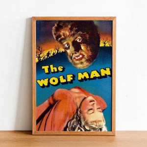 The Wolf Man 1941 – Classic Horror Movie Poster – Lon Chaney Jr. – Vintage Cinematic Art – Digital Instant Download – Iconic Werewolf Film