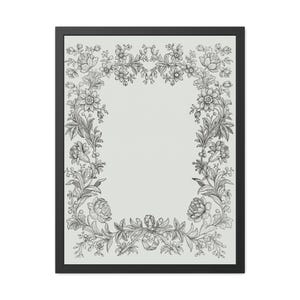 Carta con corona de flores y lazo - Ilustración floral vintage - Descarga digital - Arte botánico elegante
