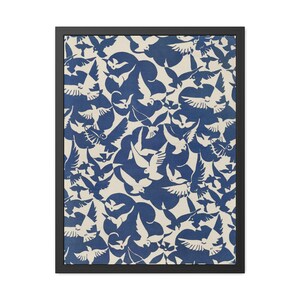 Pigeons in White and Blue (1928) - Vintage Bird Pattern - High Resolution Art Print - Retro Wall Decor - Home Decoration