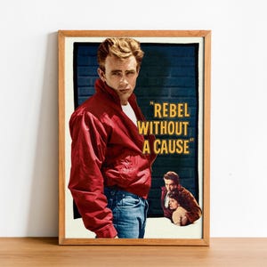 Rebel Without a Cause 1955 – James Dean Classic Movie Poster – Vintage Film Art, Retro Cinema – Digital Instant Download – Iconic Drama Film