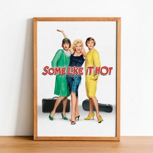 Some Like It Hot (1959) – Classic Comedy Film Poster – Digital Instant Download – Marilyn Monroe, Tony Curtis, Jack Lemmon Art