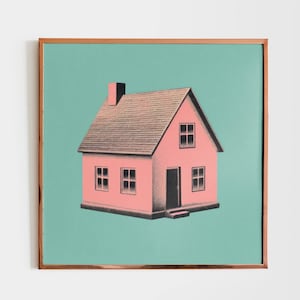 Little House Architecture - Digital Download - Minimalist Modern Art - Instant Printable Poster