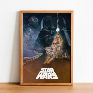 Star Wars (1977) A New Hope – Vintage Sci-Fi Movie Poster – Digital Instant Download – Iconic Star Wars Film Art for Printable Wall Decor
