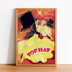 Top Hat 1935 Filmposter – Digitaler Sofort-Download – Kultiges Musical mit Fred Astaire & Ginger Rogers – Klassische Tanzfilmkunst