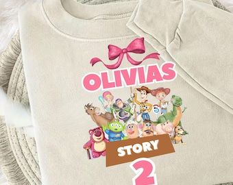 Edytowalny PNG Toy Story | Logo z niestandardową nazwą | Akwarela Toystory PNG Kokardka Kokietka PNG | Różowa kokarda | Ramka w stylu kokardy Canva | Topper na tort