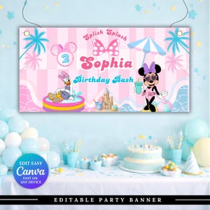 Minnie Pool Banner | Minnie Twodles Banner Template | Minnie Bowtique  | Editable Canva Banner | Oh Twodles Minnie | Banner Template 3 sizes