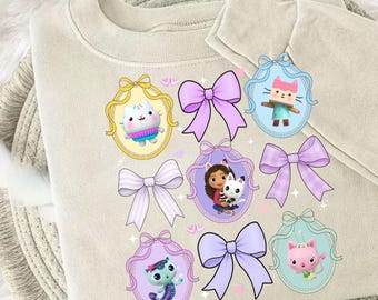 Gabbys Puppenhaus PNG Clipart Geburtstagsparty bedruckbar, Kuchendeckel Gabby's t-shirt, Gabbis Aufkleber, ästhetischer PNG Sofortiger Download