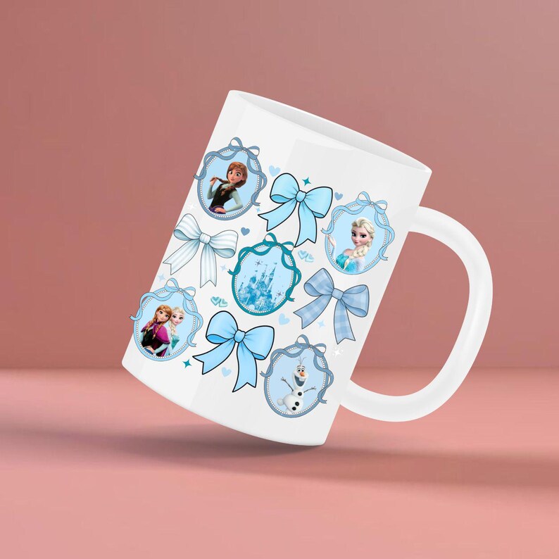 Frozen PNG Ice Princess Bow Frame Coquette Digital Download, Winter Princess T-Shirt , Coquette Mirror Bow Png Preppy Coquette Png Princess image 5