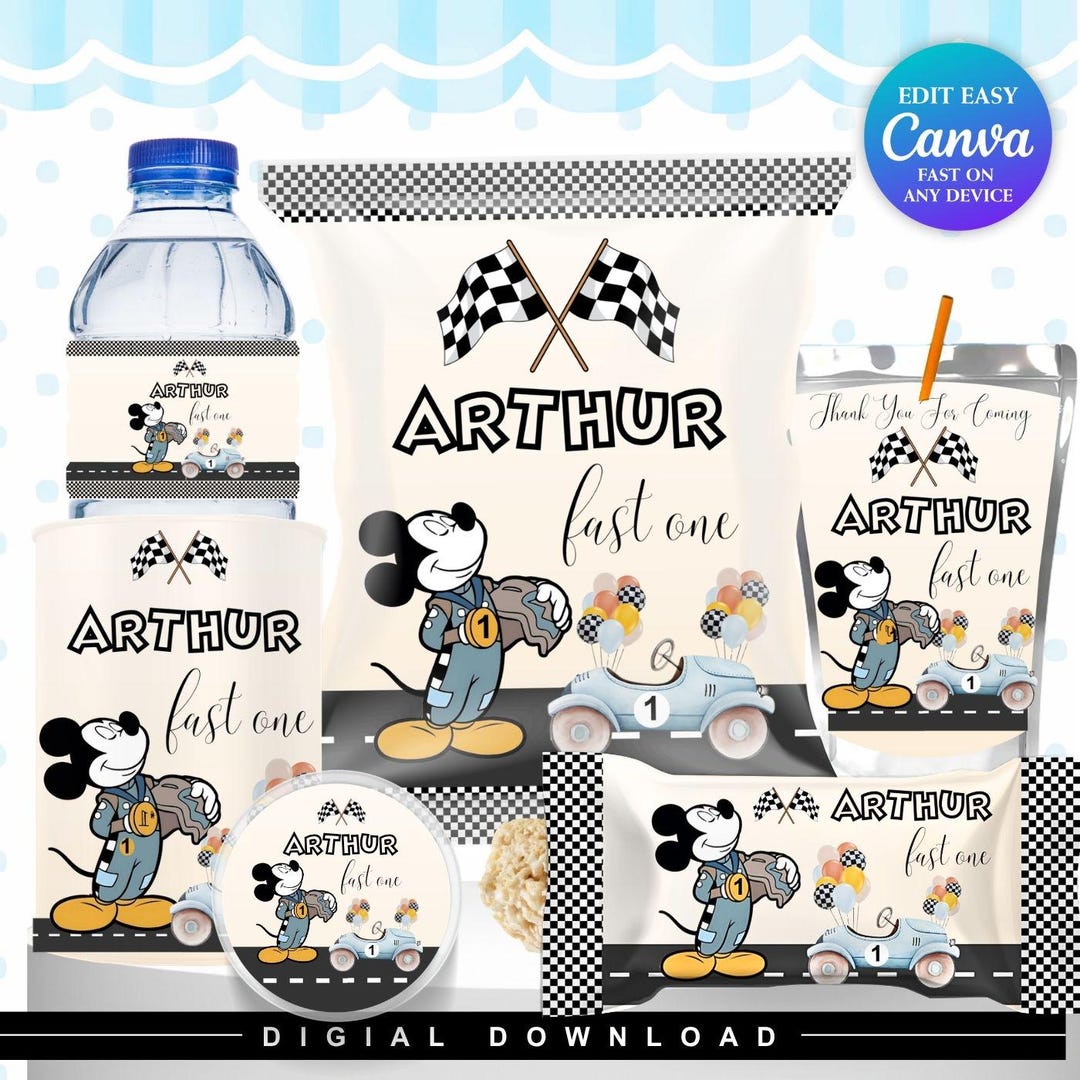 Two Fast Mickey Mickey Mouse Party | Mickey Roadster 1st Birthday | Fast One Birthday ...