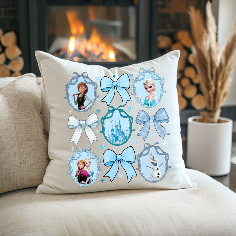 Frozen PNG Ice Princess Bow Frame Coquette Digital Download, Winter Princess T-Shirt , Coquette Mirror Bow Png Preppy Coquette Png Princess image 7