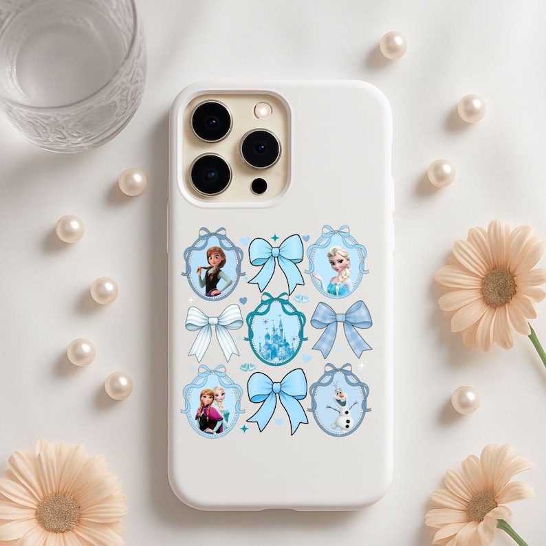 Frozen PNG Ice Princess Bow Frame Coquette Digital Download, Winter Princess T-Shirt , Coquette Mirror Bow Png Preppy Coquette Png Princess image 6