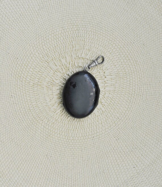 Antique Black Mourning Enamel Seed Pearl Victoria… - image 5