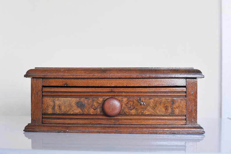 Wood Desk Organizer Antique Solid Wood Drawer Desk Organizer Etsy