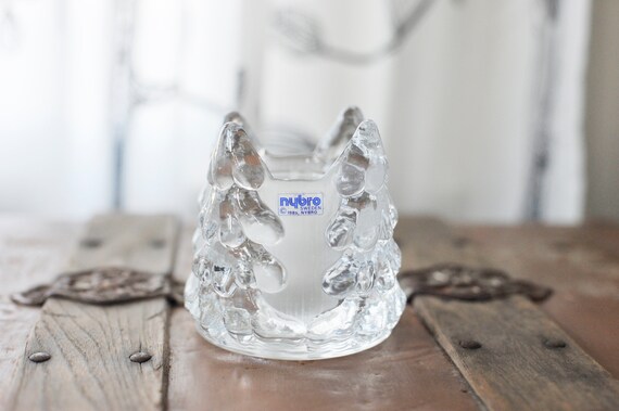 Nybro Glass Christmas Tree Candle Holder Sweden Hygge Etsy