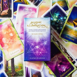 Akashic Illumination Deck | Einzigartiges gedrucktes Akashic Boards PROMPT Deck | Die Weisheit deiner Seele | Energie Heilung | Spirituelles Geschenk | Anfänger/Profis