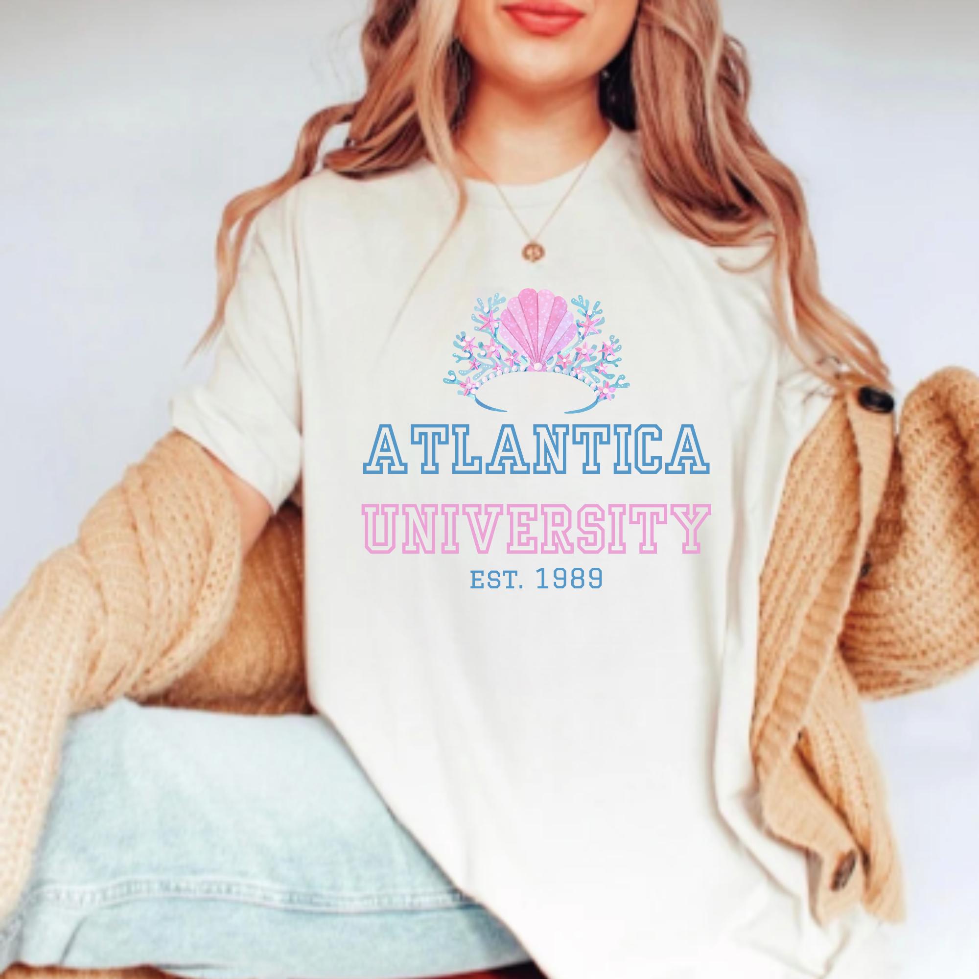 T-shirt Atlantica, T-shirt Atlantica University, slijtage kleine zeemeermin, Ariel Apparel, Disney Lover, Disney Adult, cadeau voor Disney Lover, zeemeermin