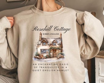 The Holiday Romantic Comedy Cottage Sweatshirt, Romantische Comedy Sweatshirt, Vakantiecadeau, The Holiday Rom Com, Verjaardagscadeau, RomCom Lover