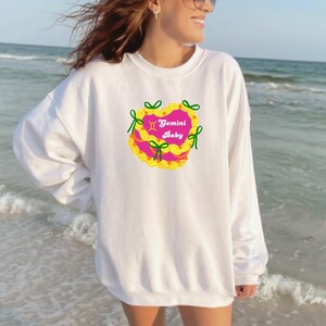 Gemini Baby Crewneck Sweatshirt, Astrology Gift, Cute Zodiac Apparel, Gemini Apparel, Birthday Gift for Geminis