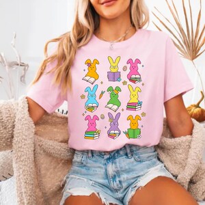 Easter Bunny Tee- Perfect for Spring, Easter, Book Lovers, Gift for Kids and Adults, Gift for Teachers, Easter Books, Easter Shirt, Bunny