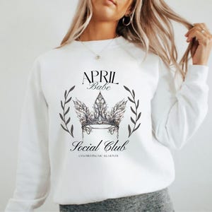 April Diamond Social Club Crewneck Sweatshirt, April Birthday Gifts, Birthday Gift, April Birthstone, Birthday Sweatshirt