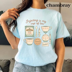 L&#39;injection est ma tasse de thé, t-shirt injecteur, vêtements injecteur, cadeau pour infirmières, cadeau pour injecteur, t-shirt infirmière esthétique, infirmière esthétique